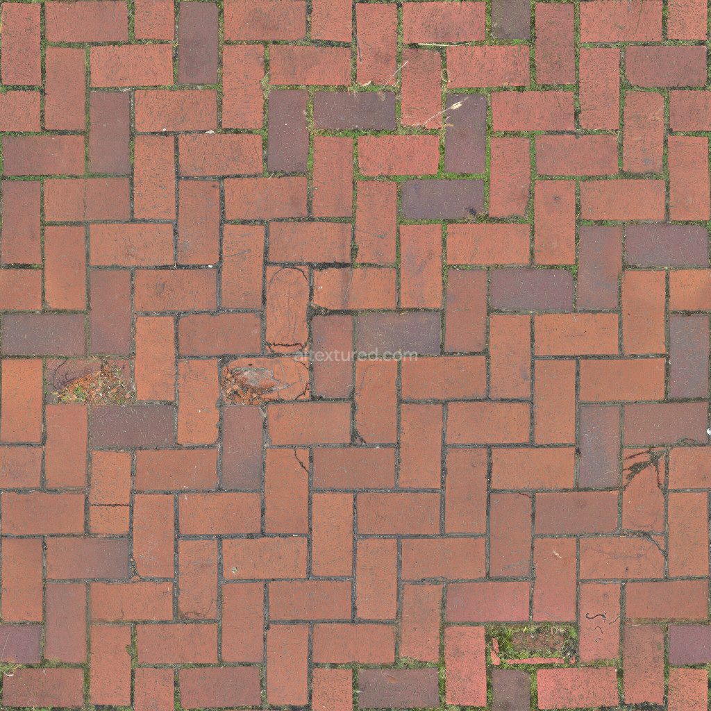 Seamless paving stones PBR texture with detailed design