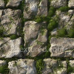 seamless Seamless 3D Mossy Stone Pavement PBR Texture with Natural Aging and Vegetation texture 8k free download PBR
