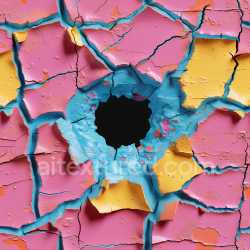 seamless Seamless 3D Cracked and Holes PBR Texture of Multilayered Colorful Painted Wall texture 8k free download PBR