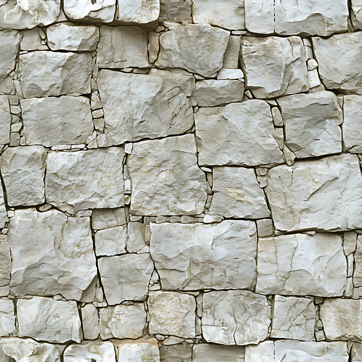 Weathered Stone Wall with Light Beige Rough Blocks seamless PBR texture preview
