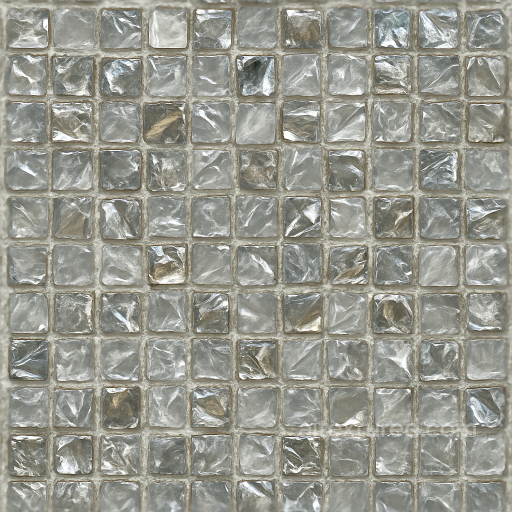 Glass Tesserae Mosaic With Metallic Accents And Reflective Shards seamless Mosaic PBR texture