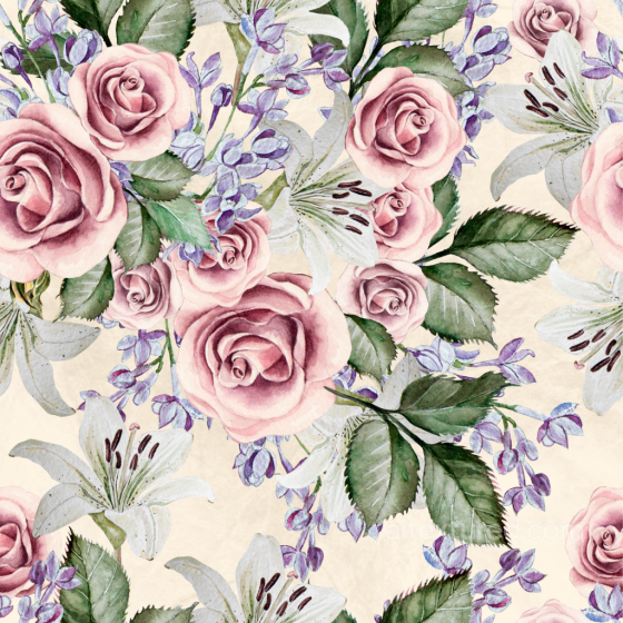 Floral Texture Featuring Soft Pink Roses and White Lilies Flower texture preview