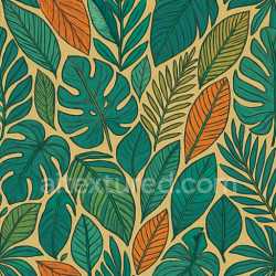 seamless Decorative Tropical Leaves Texture Seamless texture 8k free download PBR