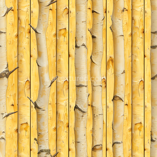 Seamless 3D Birch Wood Planks PBR Texture with Natural Knots and Light Grain