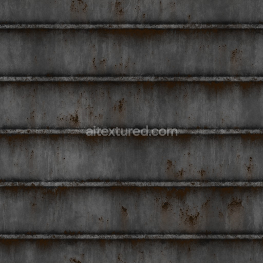 Archviz Corrugated Iron Metal Rust Rusted Steel — Seamless PBR Texture