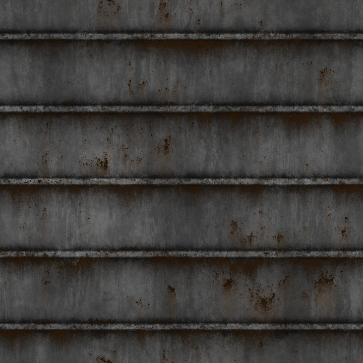 Archviz Corrugated Iron Metal Rust Rusted Steel seamless PBR texture preview
