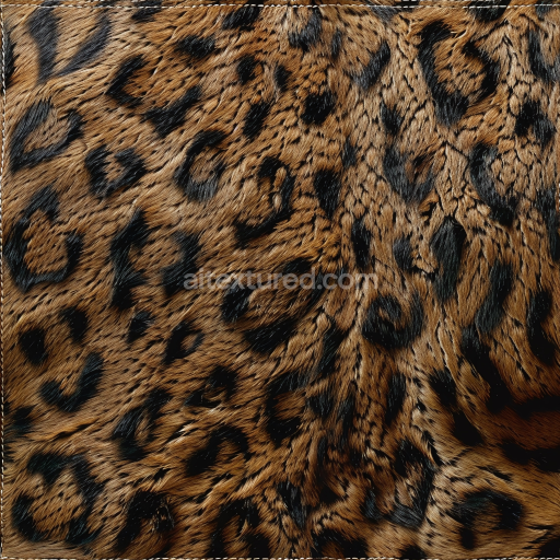 Seamless 3D Leopard Fur PBR Texture with Detailed Hair and Natural Spot Pattern