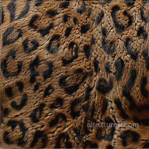 Leopard Fur PBR Texture with Detailed Hair and Natural Spot Pattern seamless Leather PBR texture