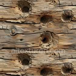 seamless Seamless 3D Cracked and Holed Weathered Wood PBR Texture with Natural Grain and Deep Cavities texture 8k free download PBR
