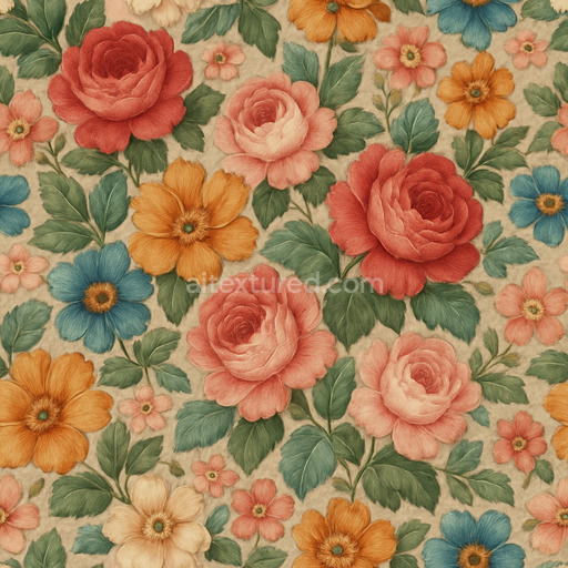 Synthetic Floral Pattern Texture Seamless 1024X1024
