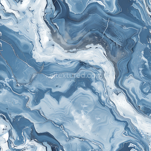Seamless 3D PBR Blue Bahia Natural Marble Texture with Flowing Veins