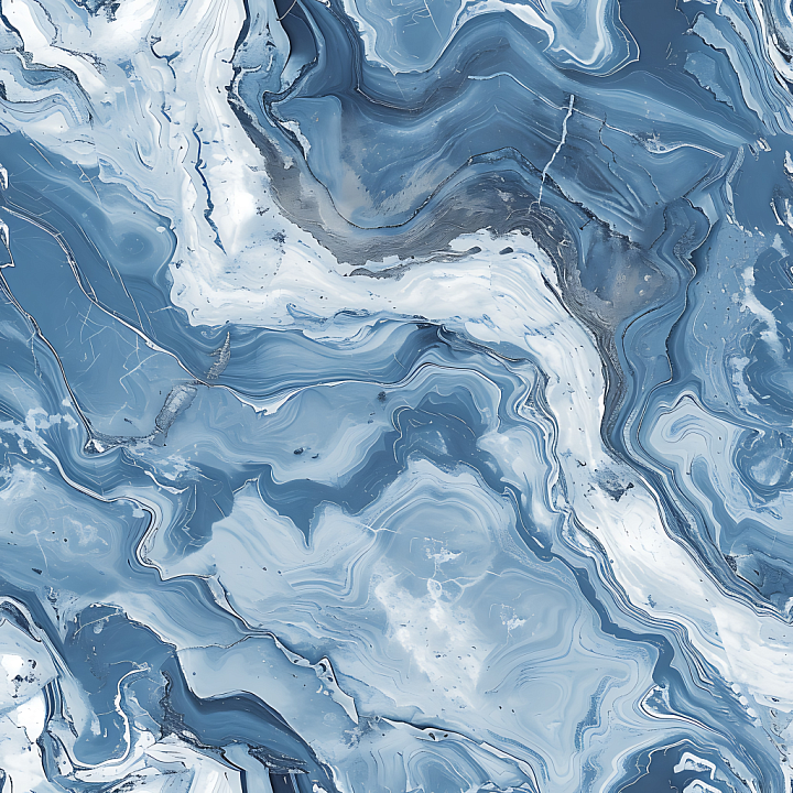 Blue Bahia Natural Marble with Flowing Veins seamless PBR texture preview
