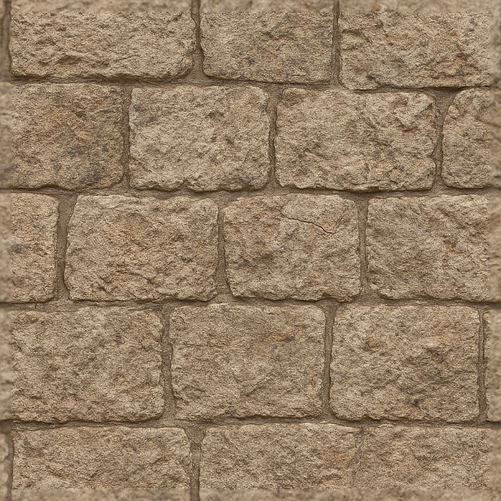 Grout Lines Mosaic With Weathered Stone And Rough Stone Surface seamless PBR texture preview