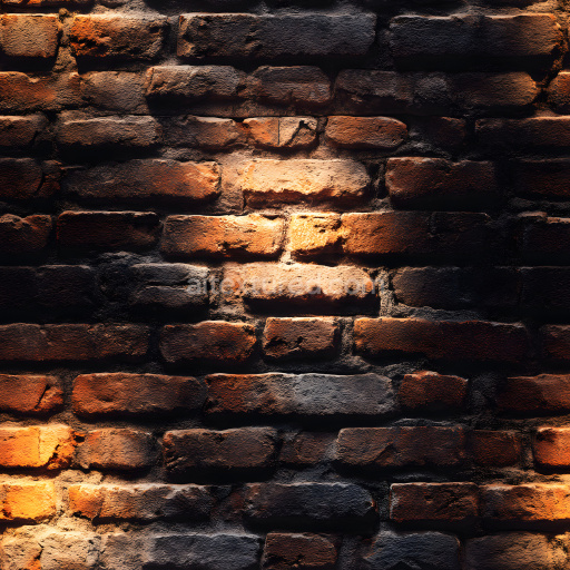 Seamless 3D cracked brick wall PBR texture featuring deep holes and rugged erosion
