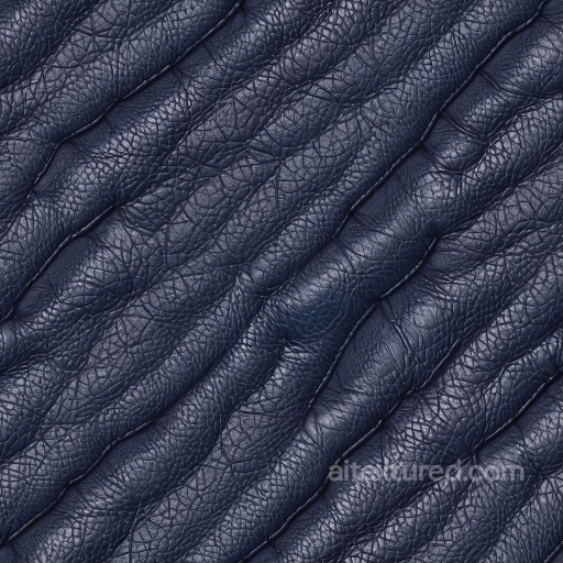 Navy Blue Wrinkled Leather Texture with Deep Grain and Soft Shine seamless Leather PBR texture