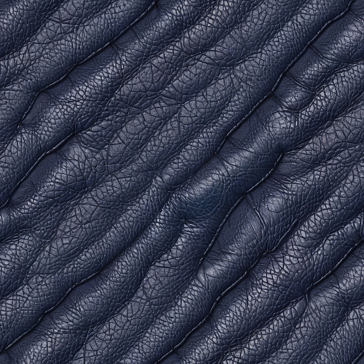 Navy Blue Wrinkled Leather with Deep Grain and Soft Shine seamless PBR texture preview