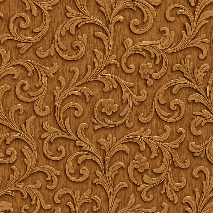 Ornate Oak Wood seamless PBR texture preview