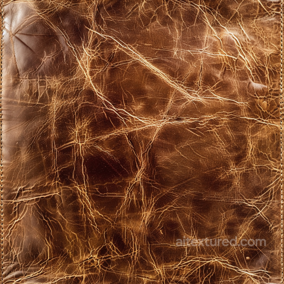 distressed brown cracked leather PBR texture with aged wrinkles and stitching Leather texture preview