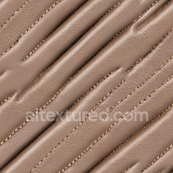 seamless Seamless 3D taupe stitched leather PBR texture with soft grain and padded panels texture 8k free download PBR