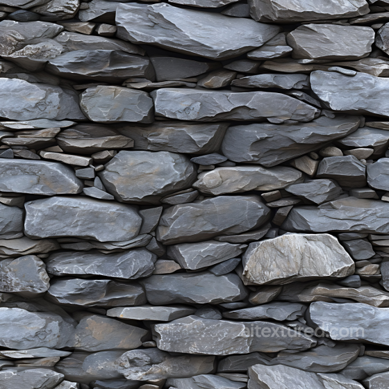Slate Stone Wall PBR Texture with Layered Flat Rocks Stone texture preview