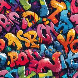 seamless Seamless 3D PBR Texture Featuring Vibrant Colorful Graffiti Letters texture 8k free download PBR