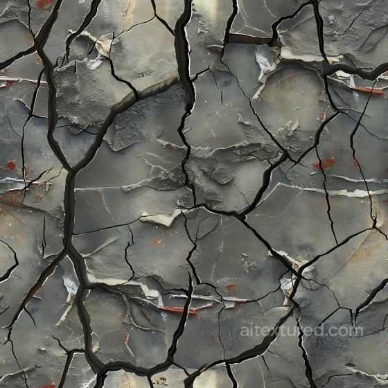 Cracked Industrial Concrete Texture with Jagged Splits and Worn Surface Cracked & Holes texture preview