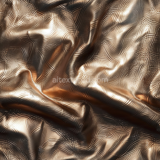 Seamless 3D PBR Bronze Patterned Leather Texture with Shiny Metallic Finish