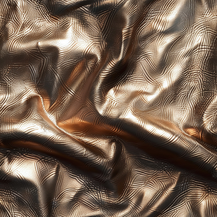 Bronze Patterned Leather with Shiny Metallic Finish seamless PBR texture preview
