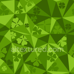 seamless Seamless 3D PBR Texture with Green Geometric Shamrock Pattern texture 8k free download PBR