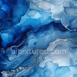 seamless Seamless 3D Alcohol Ink PBR Texture Featuring Blue and Silver Fluid Marbling texture 8k free download PBR