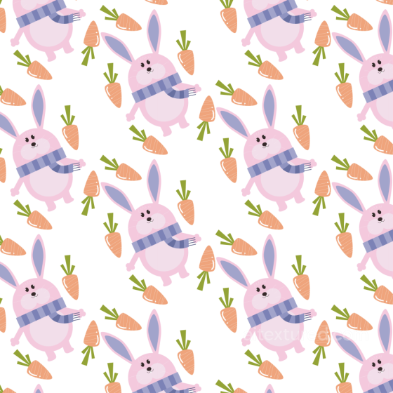 All Christmas Digital paper Texture of Playful Pink Bunny with Blue Scarf and Carrots All Christmas Digital paper texture preview