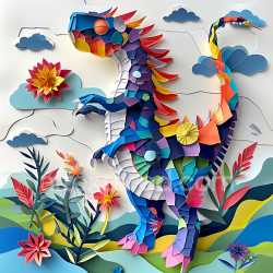 seamless Seamless 3D PBR Texture of Multicolored Origami Dinosaur Scales with Bold Pattern texture 8k free download PBR