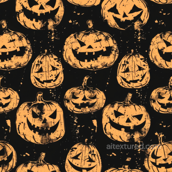 Vintage Halloween Jack-o'-Lantern Pumpkins Seamless Texture Vintage Halloween texture preview