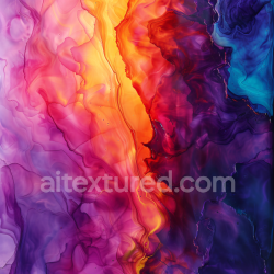 seamless Seamless 3D Alcohol Ink PBR Texture with Rich Sunset Swirls and Deep Violet Flows texture 8k free download PBR