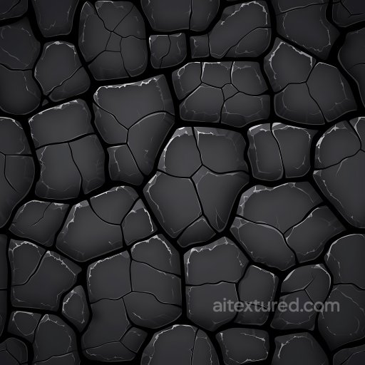 Cracked Dark Stone PBR Texture with Fractured Pattern seamless Cracked & Holes PBR texture