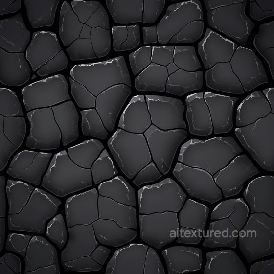 Cracked Dark Stone PBR Texture with Fractured Pattern Cracked & Holes texture preview