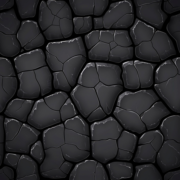 Cracked Dark Stone with Fractured Pattern seamless PBR texture preview