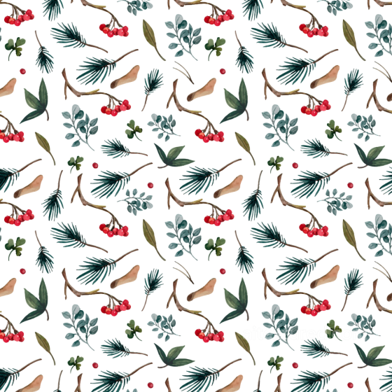 Featuring Watercolor Christmas Berries & Foliage Pattern Watercolor Christmas texture preview