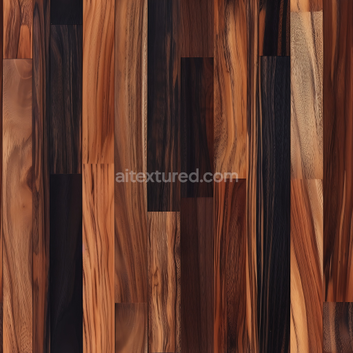 Seamless 3D PBR Exotic Hardwood Floor Texture with Varied Grain and Contrast