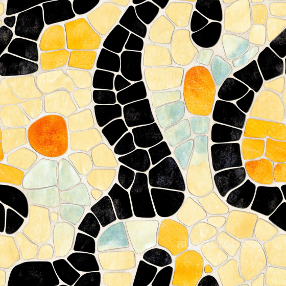 Mosaic Texture Featuring Yellow, Black, and Blue Ceramic Chips Mosaic texture preview