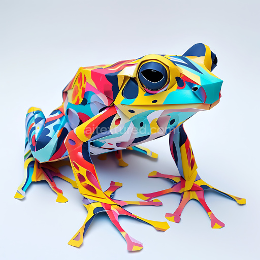 Seamless 3D PBR Texture Featuring Vibrant Geometric Burrowing Frog Patterns