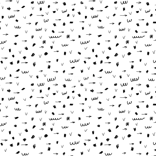 Seamless 3D PBR Texture with Abstract Black Ink Marks on White Background