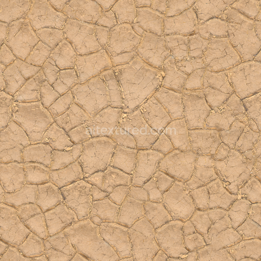 Mud Cracked Dry — Dry Mud Mud Sand Uneven — PBR seamless 3D texture