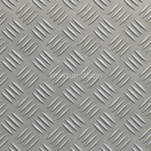 Seamless 3d texture pbr 8k tactile plate with diamond plate pattern and brushed metal finish