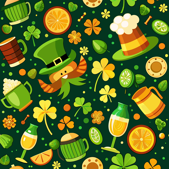 St Patrick Digital Paper Bundle of St Patrick Festive Pattern with Sham… seamless PBR texture preview