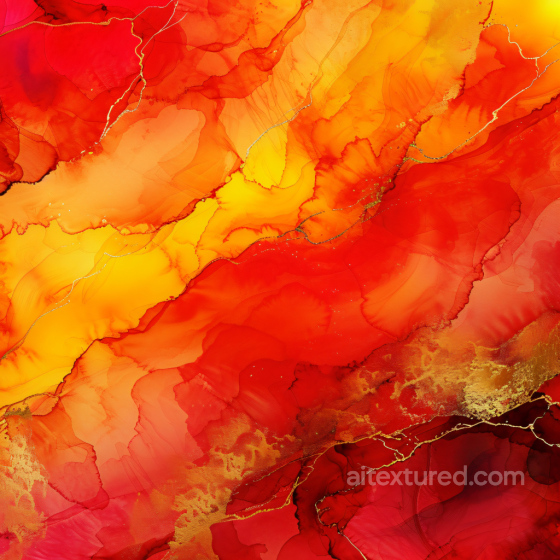 Alcohol Ink PBR Texture Featuring Fiery Orange and Gold Veins Alcohol ink texture preview