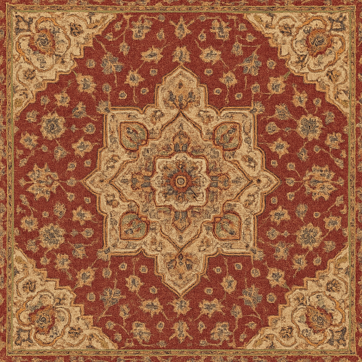 Decorative Oriental Carpet seamless PBR texture preview