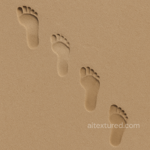 Seamless 8K PBR 3D Texture of Footprint Sequence on Wet Sand Surface seamless Footprints PBR texture