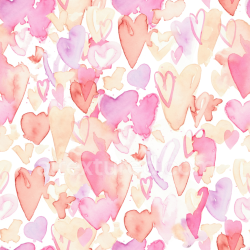 seamless Seamless 3D PBR Texture of Watercolor Pink and Peach Hearts Pattern texture 8k free download PBR