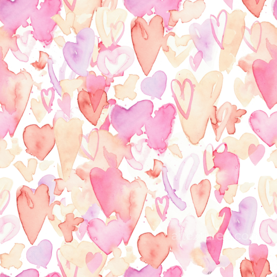 Baby Girl Texture of Watercolor Pink and Peach Hearts Pattern Baby girl texture preview